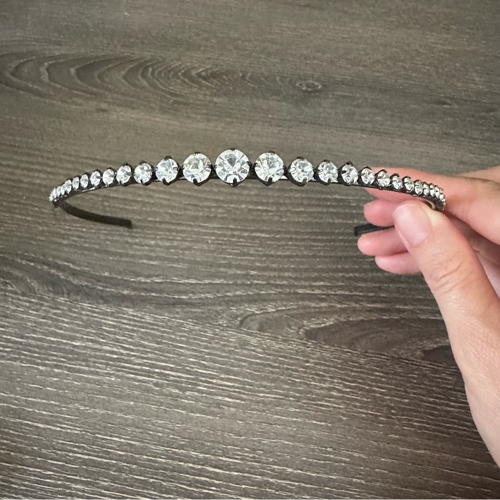 Vintage Y2K Crystal Headband Claire’s Gunmetal